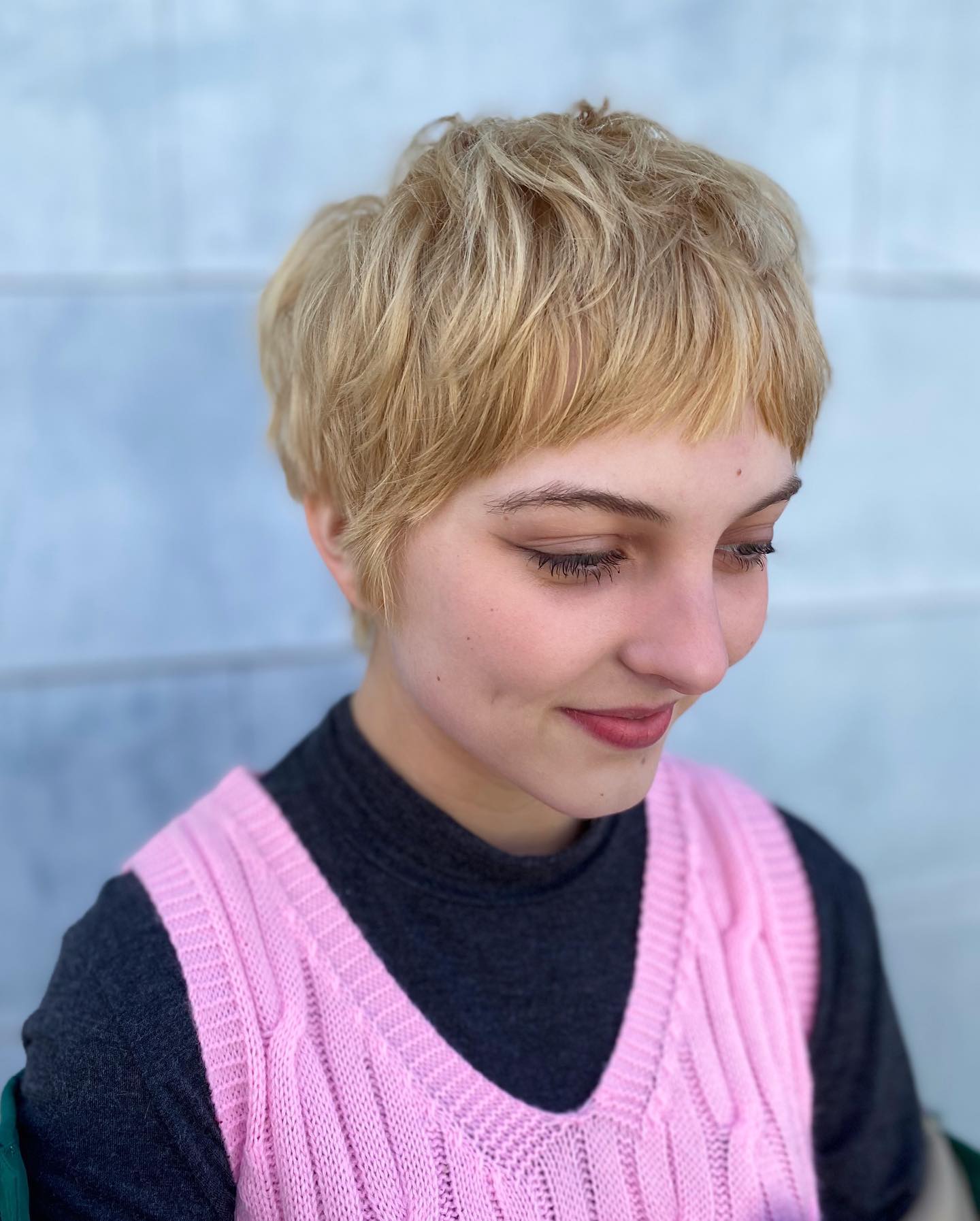 Playful Textured Pixie Cut with Soft Fringe