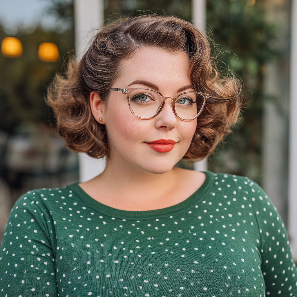 Retro Curly Bob with Defined Waves