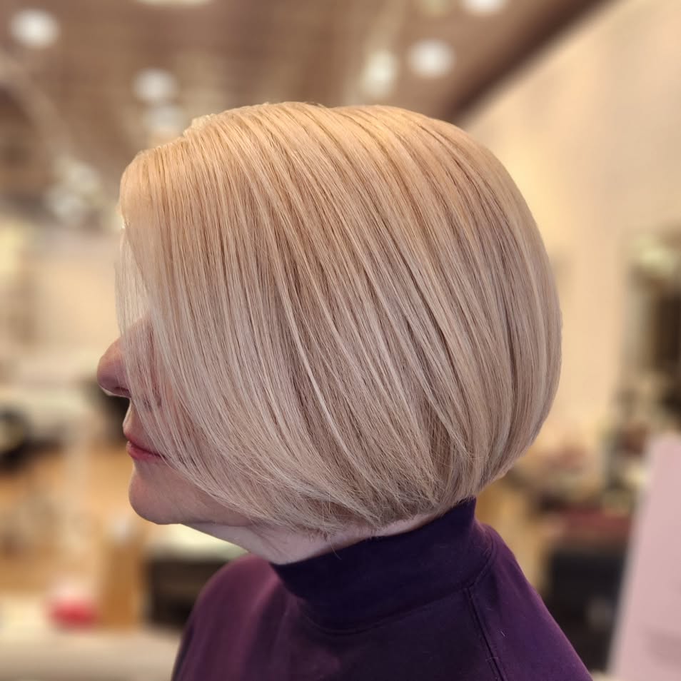 Sleek Short Bob with Subtle Blonde Highlights