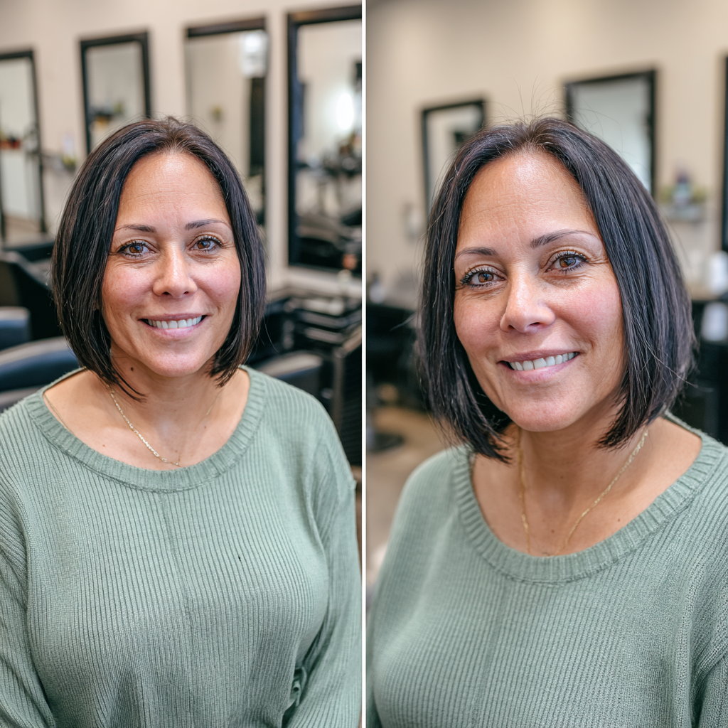 Sleek Textured Bob with Subtle Highlights