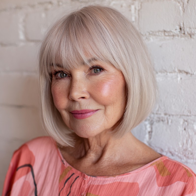 Soft Blunt Bob with Face-Framing Bangs
