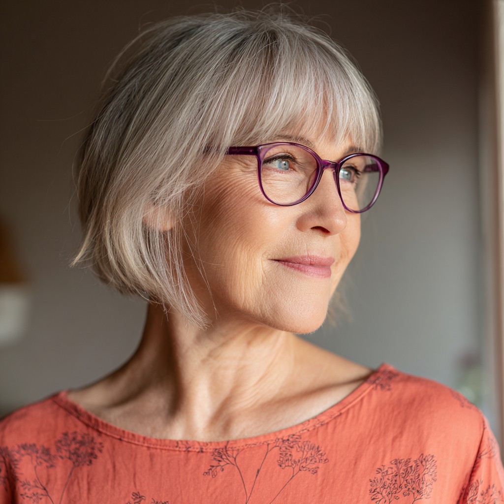 Soft Textured Silver Lob with Subtle Layers