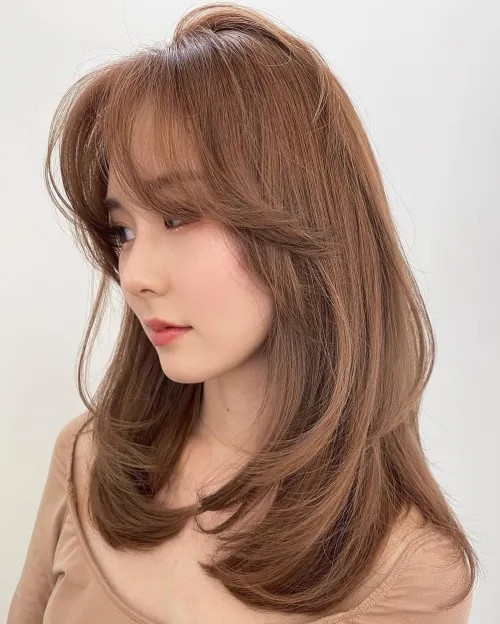Softly Layered Warm Brown Cut with Face-Frame Layers