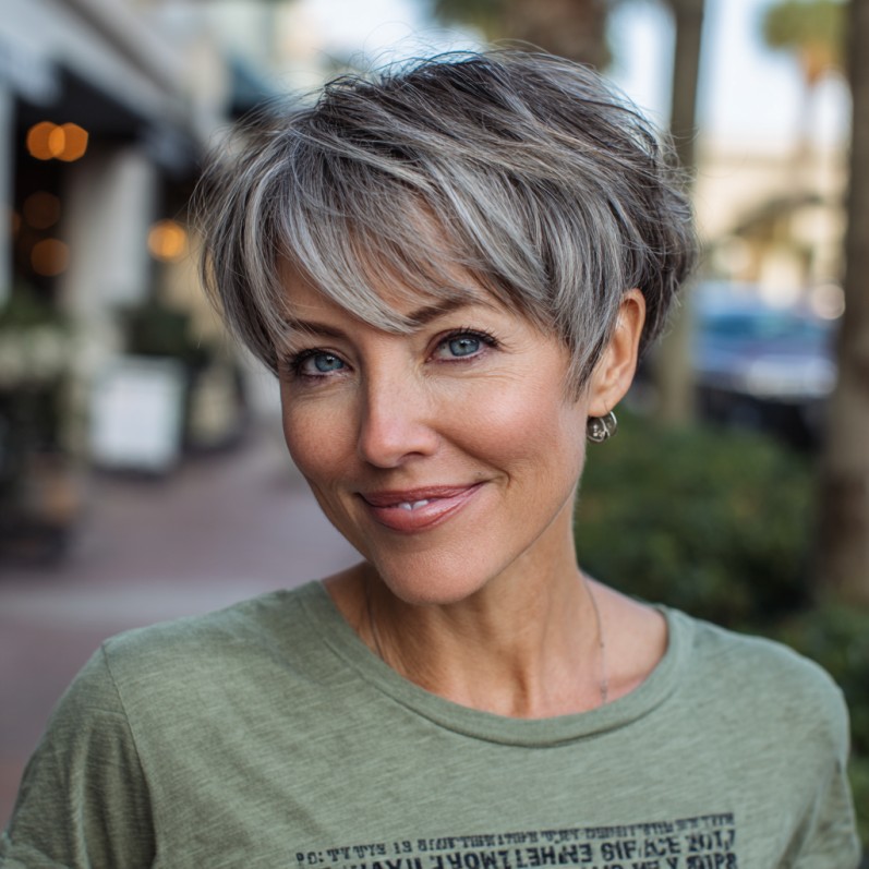 Softly Textured Medium Pixie Bob with Subtle Highlights