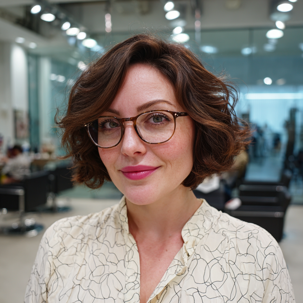 Stylish Curly Bob with Textured Layers