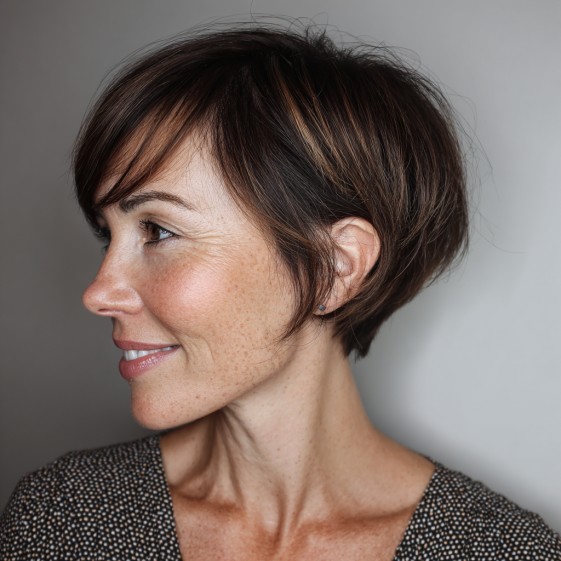 Stylish Textured Curved Pixie with Soft Layers