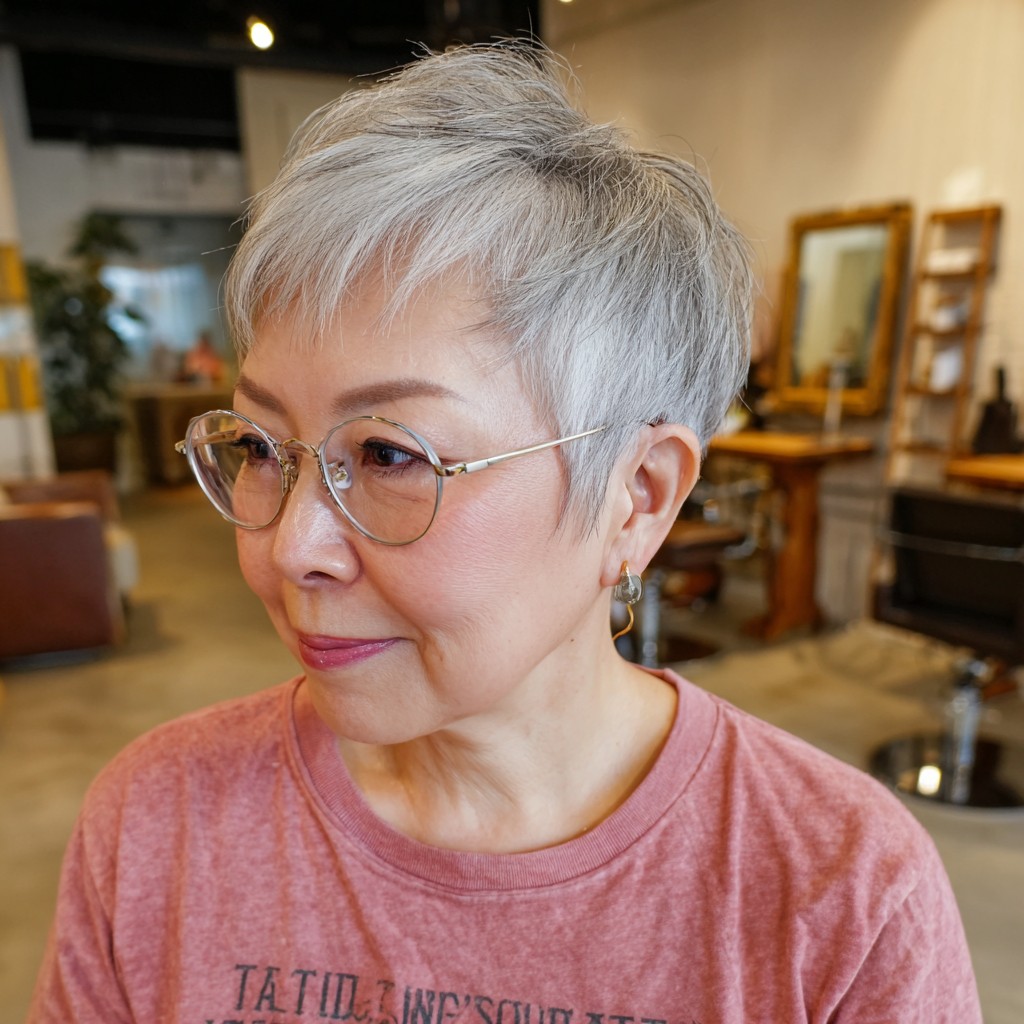 Stylish Textured Silver Wedge Cut with Defined Layers