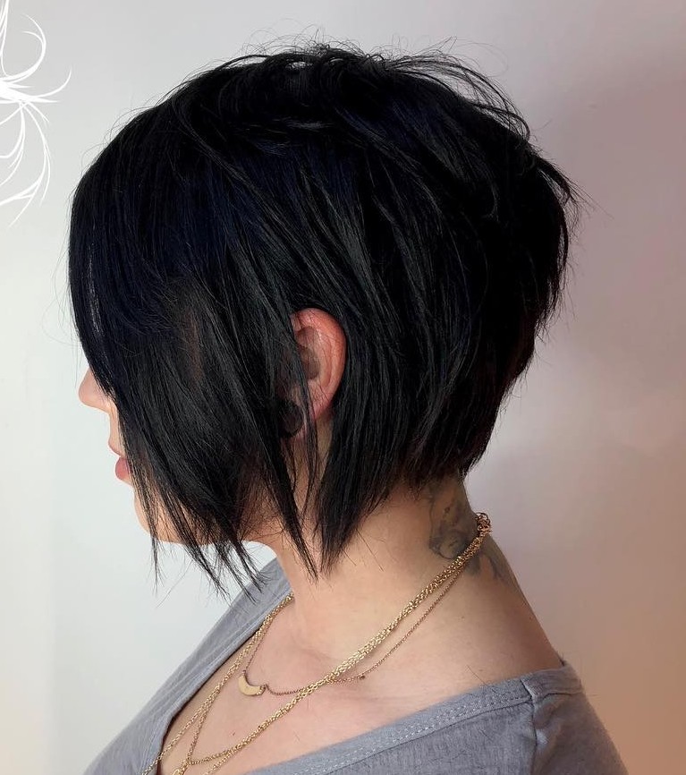 Textured A-Line Pixie Bob with Vivid Color