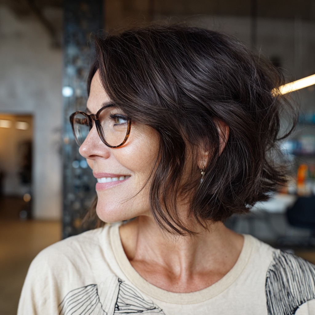 Textured Collarbone-Length Cut with Soft Waves