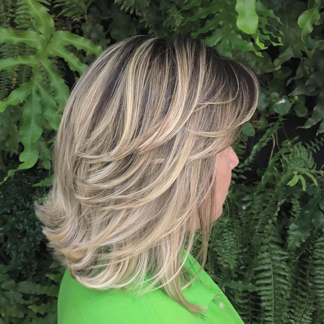 Textured Layered Cut with Golden Highlights