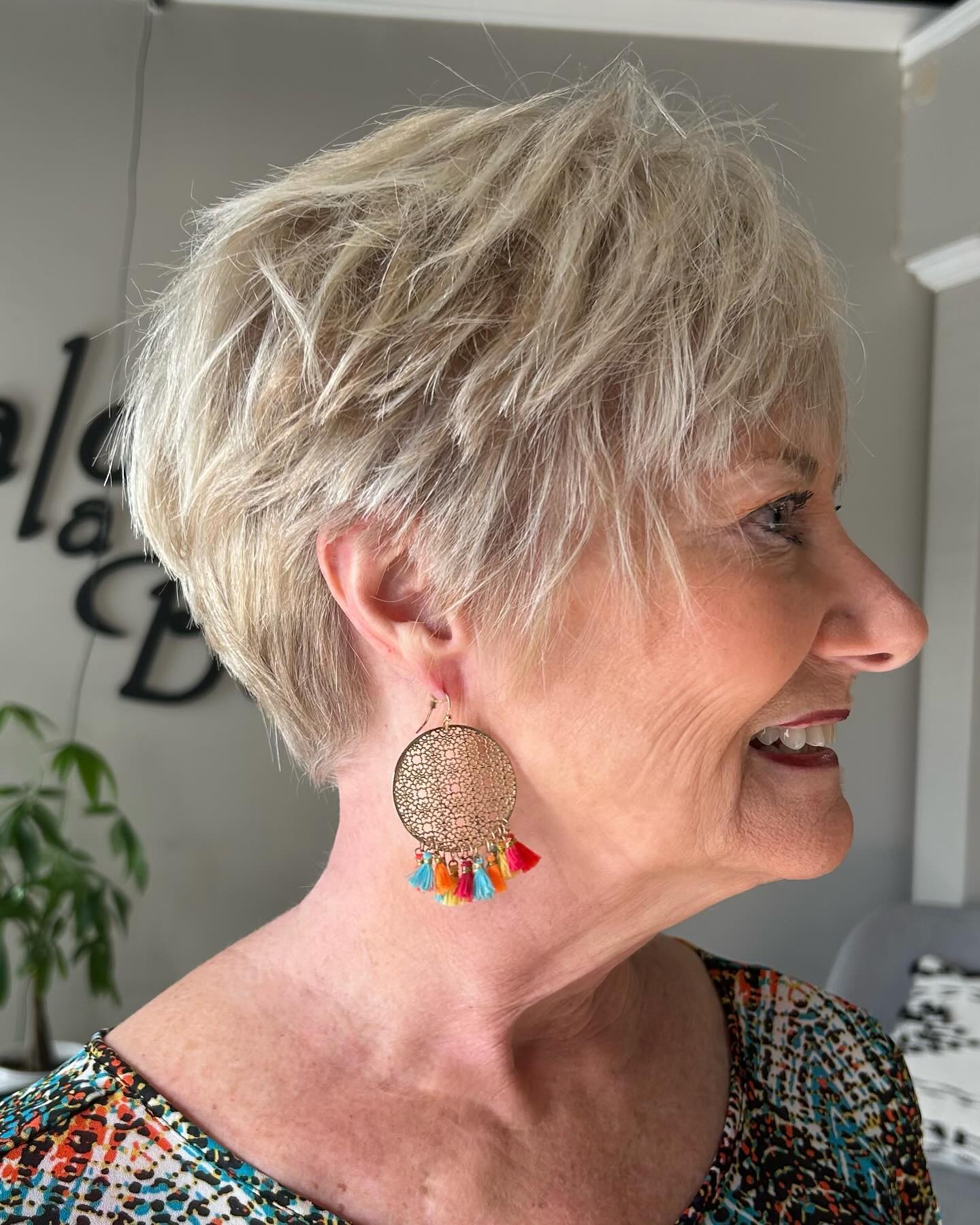 Textured Light Blonde Pixie Cut with Soft Layers