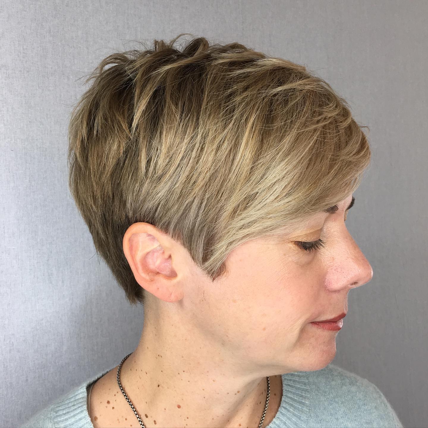 Textured Light Blonde Pixie with Subtle Layers