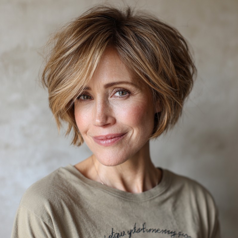 Textured Medium Pixie Bob with Lively Layers