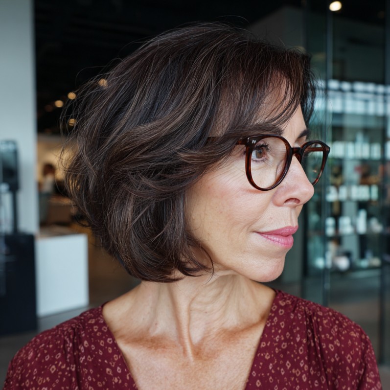Textured Mid-Length Bob with Subtle Waves