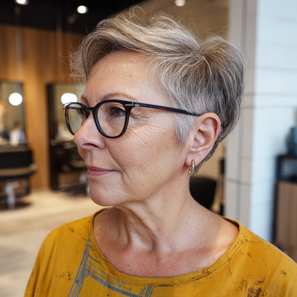 Textured Silver Wedge Cut with Soft Layers
