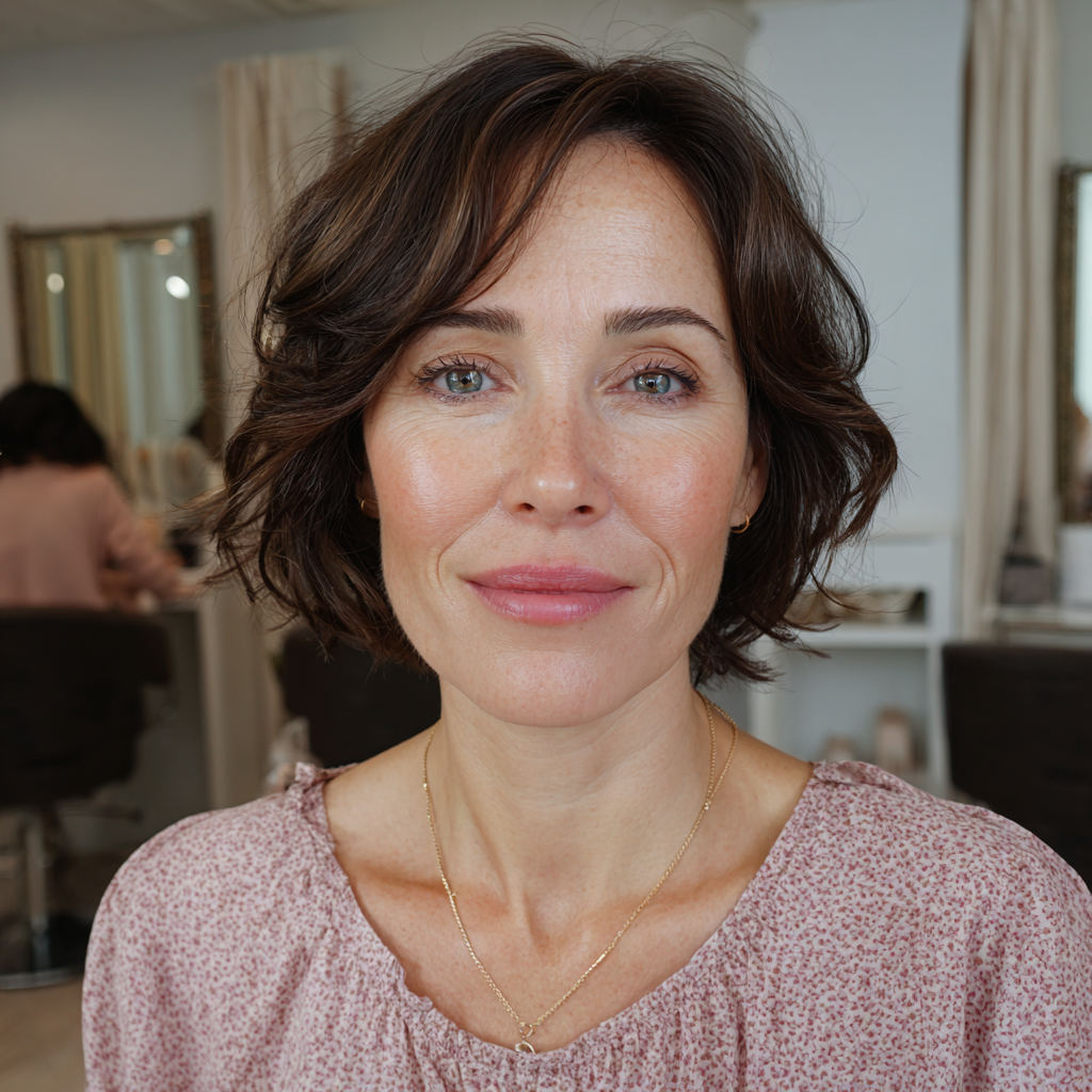 Textured Soft Curl Bob with Subtle Layers