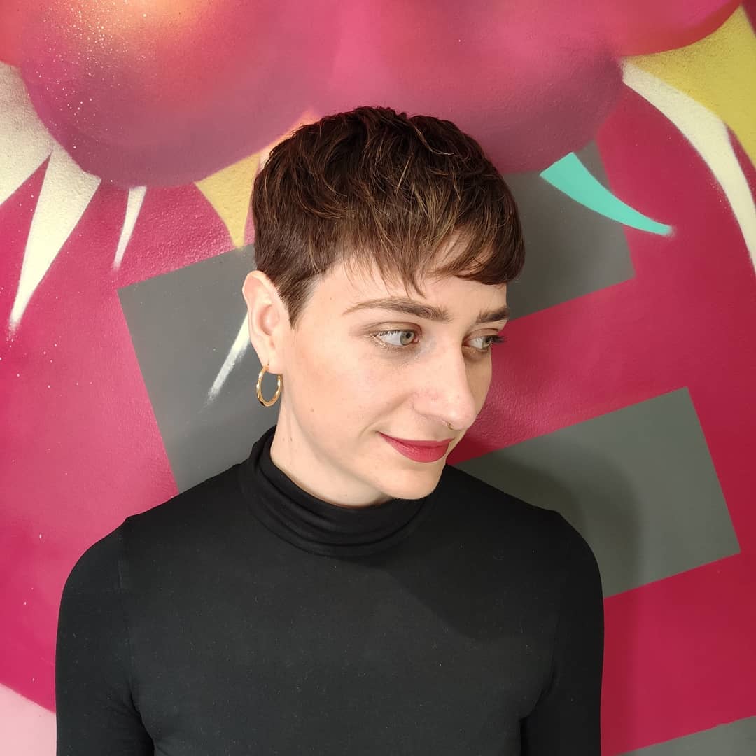 Trendy Textured Pixie Cut with Soft Fringe