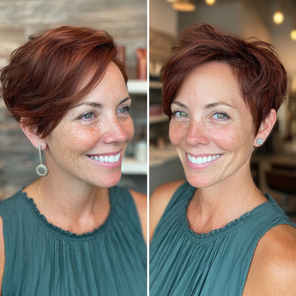 Vibrant Short Pixie Cut with Soft Textured Layers