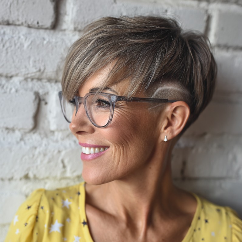 Chic Long Undercut Pixie with Bold Side Design