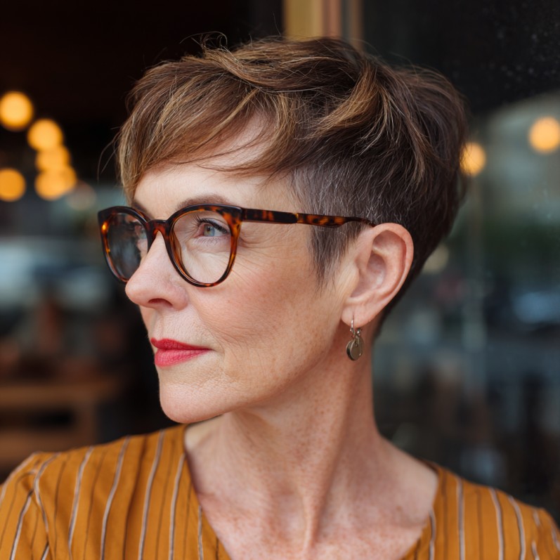 Chic Textured Pixie with Defined Undercut