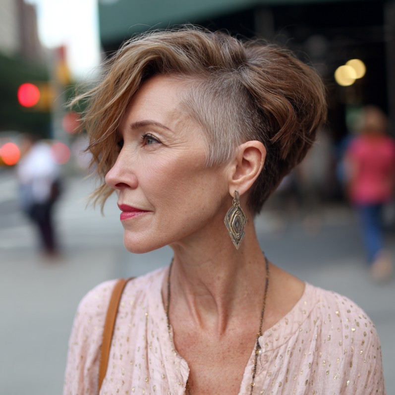 Dynamic Textured Pixie with Side Undercut