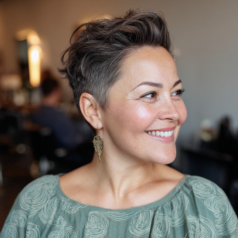 Edgy Textured Pixie Cut with Defined Layers