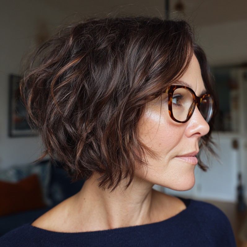 Modern Textured Bob with Defined Waves
