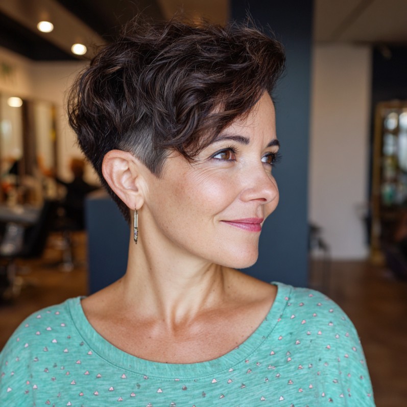 Modern Textured Pixie with Defined Side Undercut