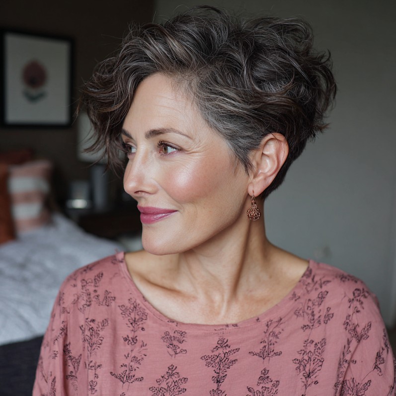 Modern Textured Pixie with Soft Waves