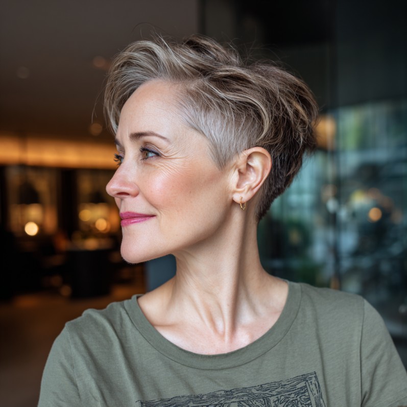 Modern Textured Pixie with Subtle Side Volume