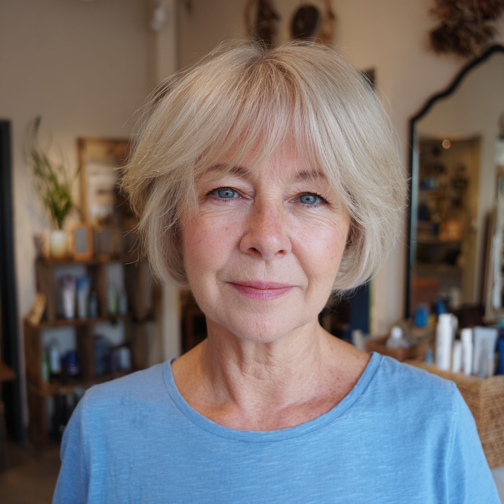 Soft Feathered Light Blonde Pixie with Gentle Layers
