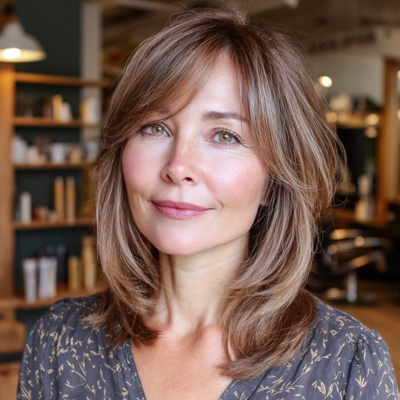 Softly Layered Cut with Subtle Bangs