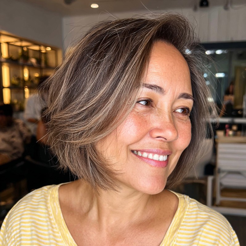 Softly Textured Bob with Subtle Highlights