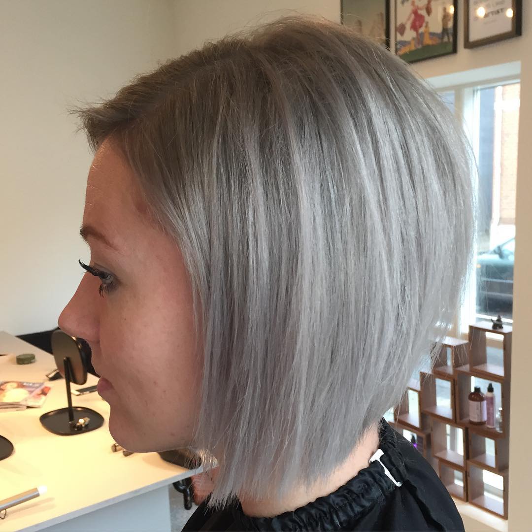 Textured Angular Bob with Silver Highlights