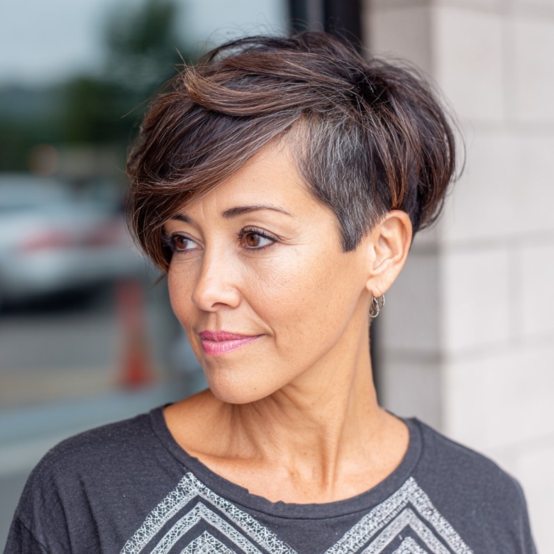 Textured Long Pixie with Soft Side Undercut