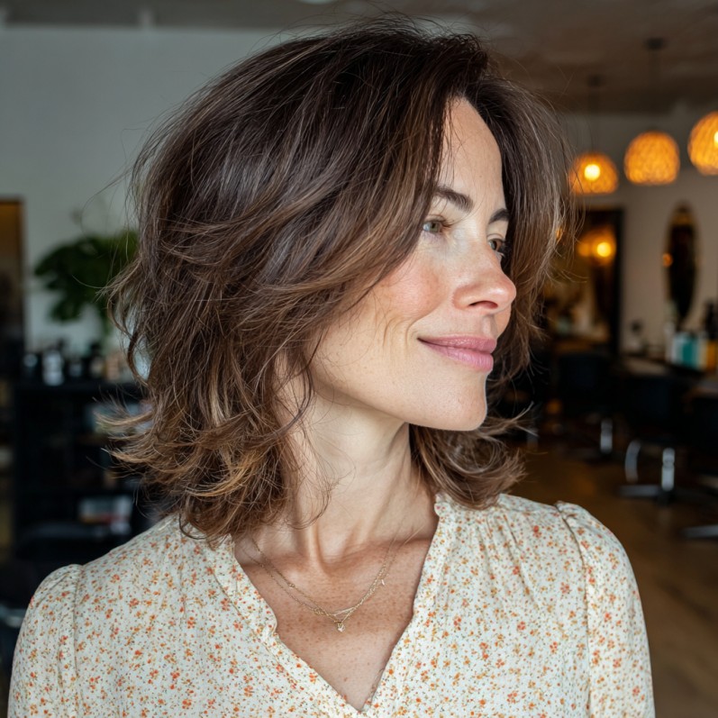 Textured Mid-Length Shag with Soft Waves