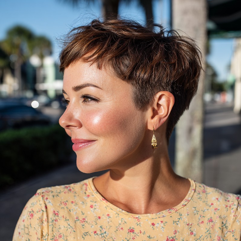 Textured Pixie Cut with Soft Layers and Natural Volume
