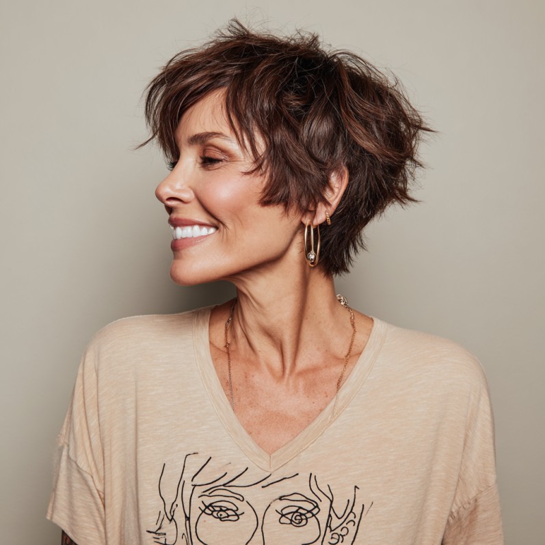 Textured Short Crop with Voluminous Layers