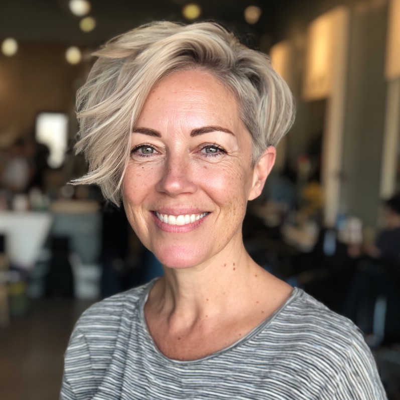 Textured Short Cut with Effortless Waves