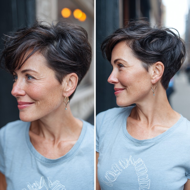 Textured Short Pixie with Soft Waves
