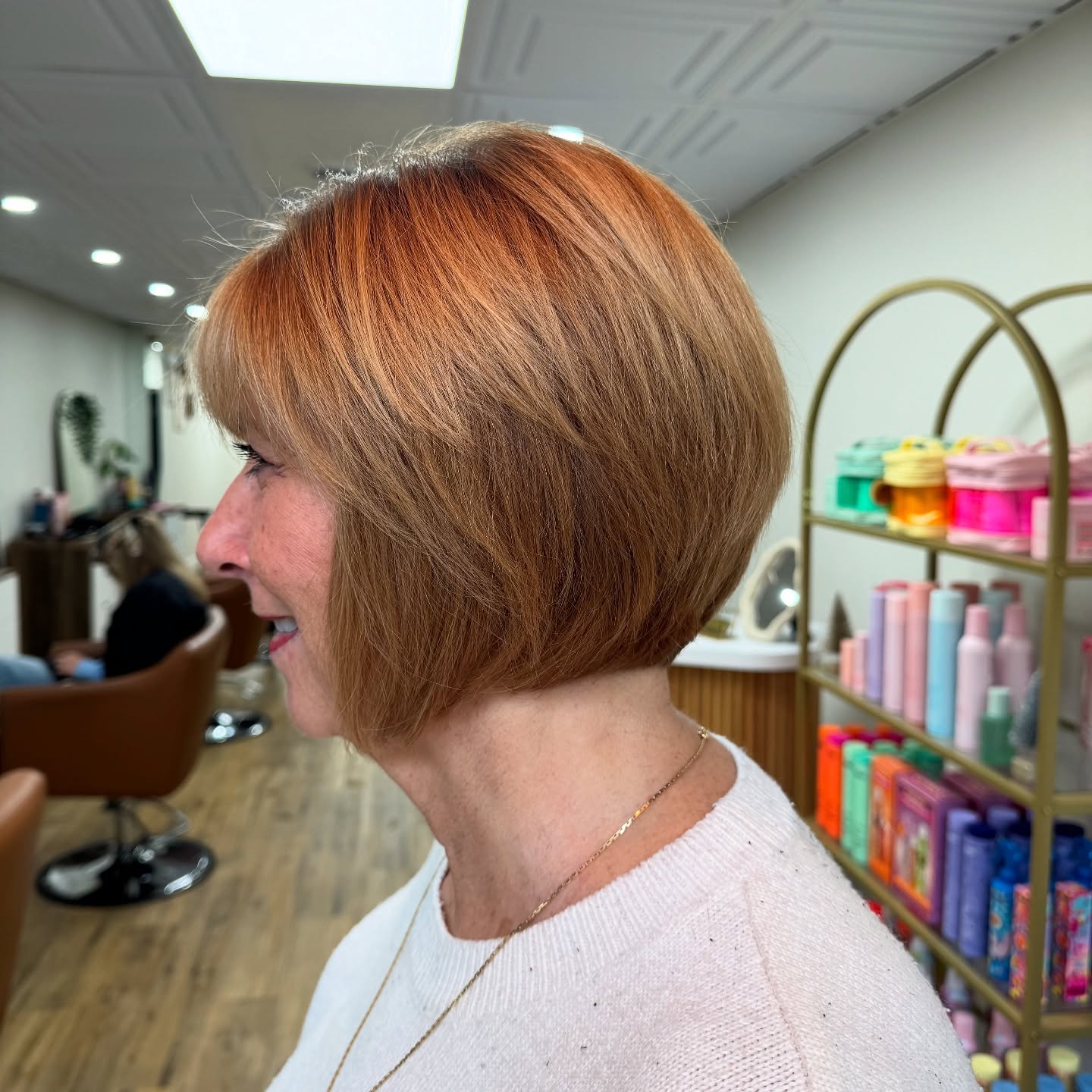 Charming Rounded Copper Bob with Subtle Layers
