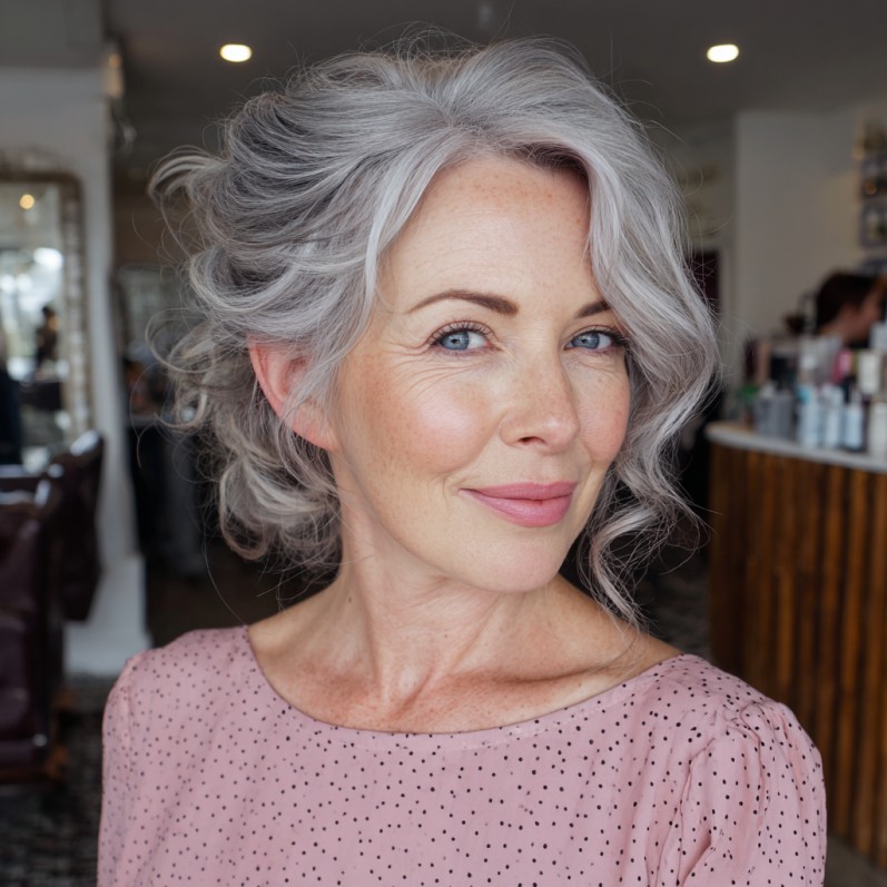 Charming Soft Curly Updo with Flattering Volume