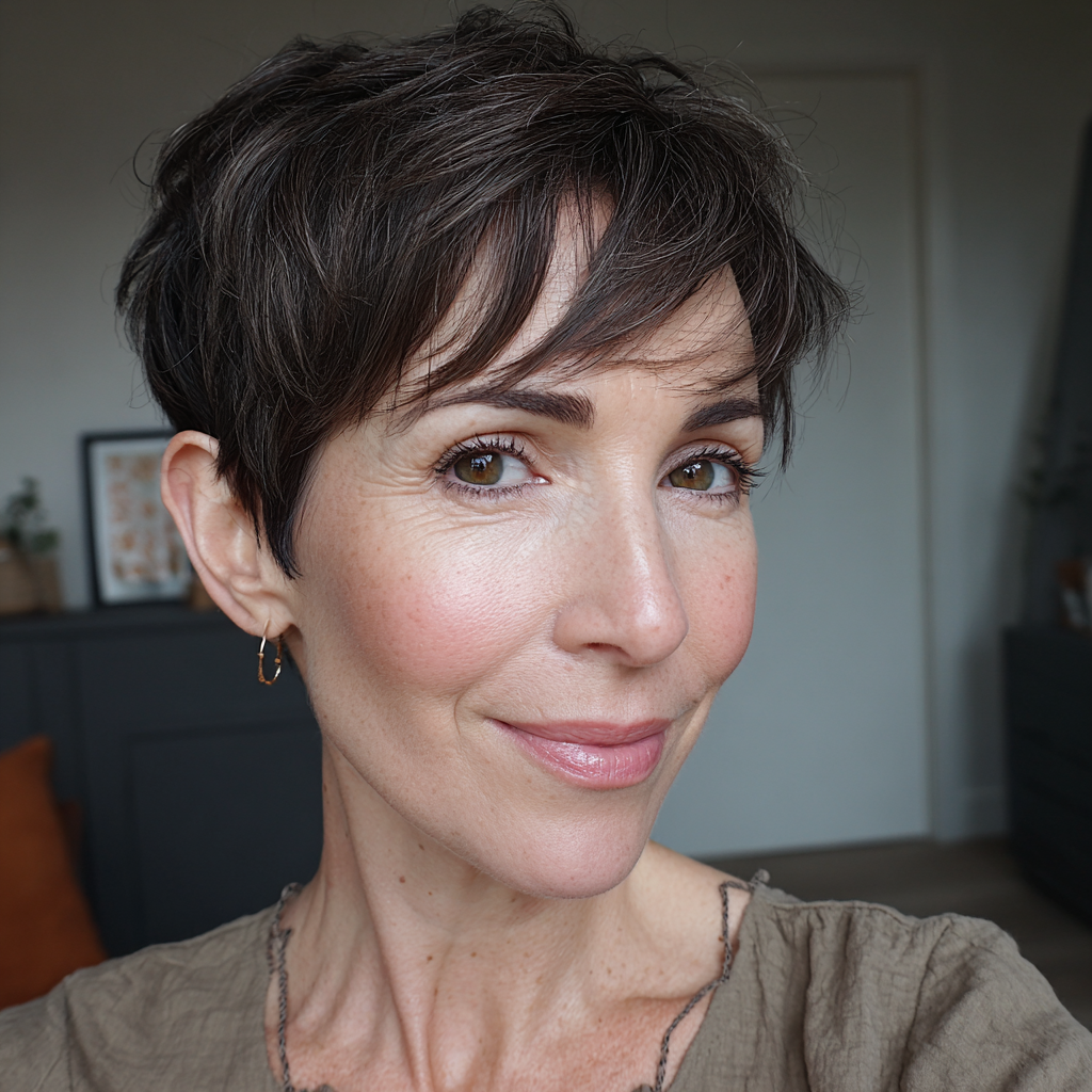 Chic Short Textured Pixie with Face-Framing Layers