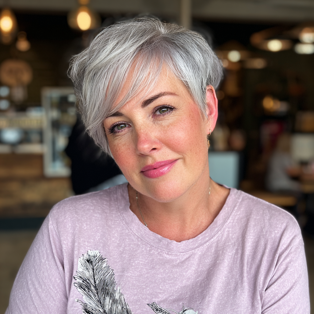 chic softly layered pixie with face framing texture