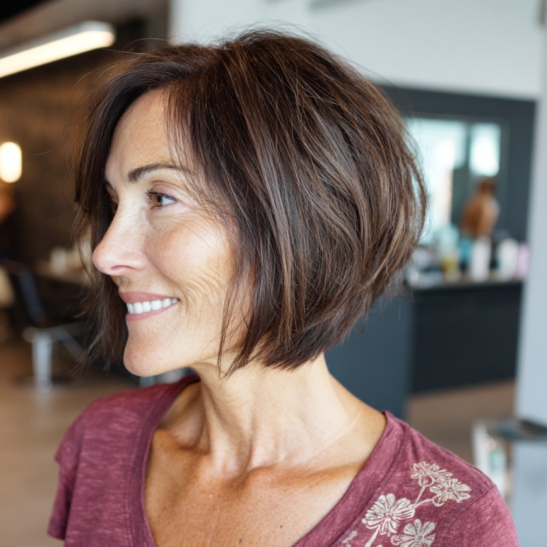 Chic Textured Graduated Bob with Subtle Movement