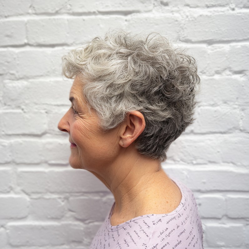 Modern Curly Crop with Soft Texture