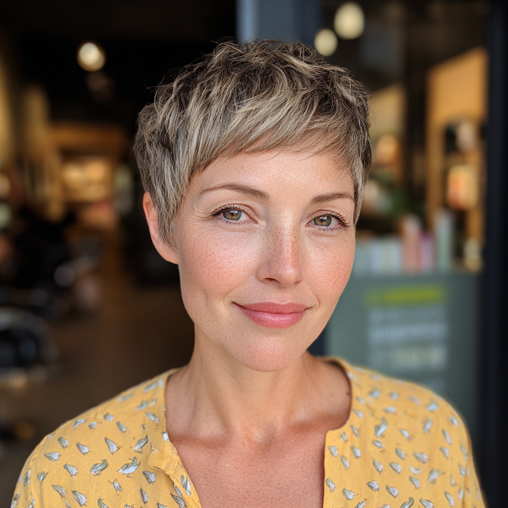 Modern Textured Pixie with Softly Framed Bangs