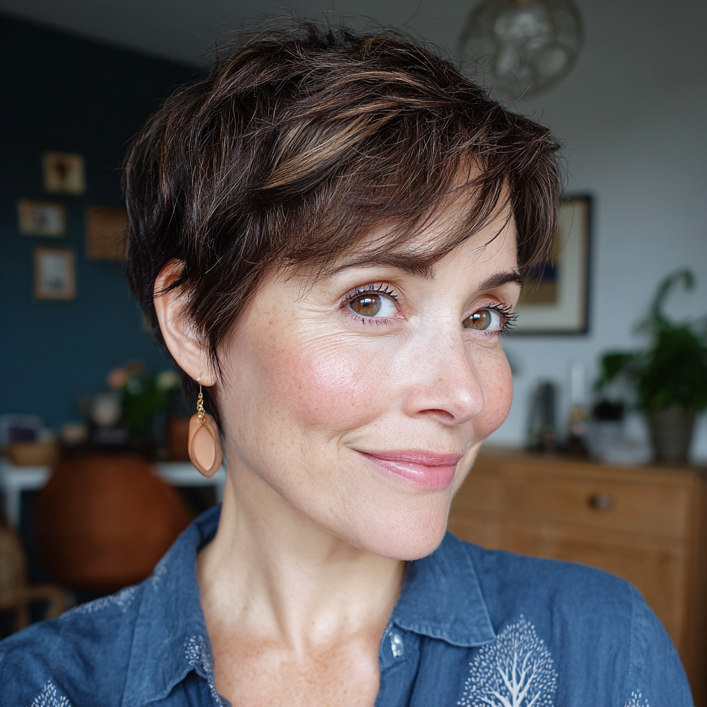 Stylish Textured Pixie Cut with Face-Framing Layers