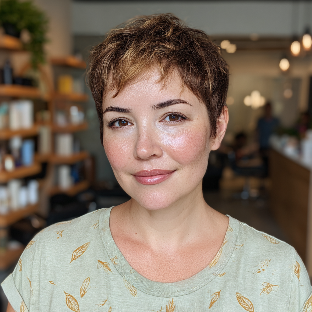 Textured Pixie Cut with Subtle Highlights