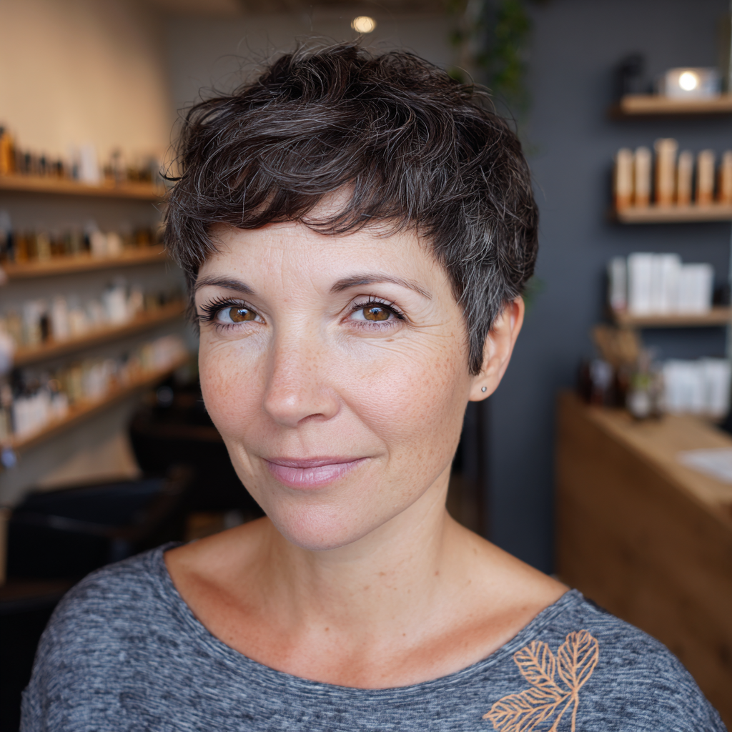 Textured Short Pixie Cut with Soft Volume